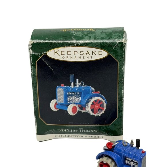 VTG Hallmark Keepsake Ornament 1999 Antique Blue Metal Tractor Collectors Series - Picture 3 of 5